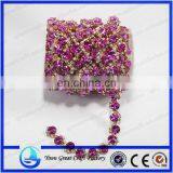 Crystal Silver Plated Light Red/Light Siam Rhinestone Chain Trims Cup Chain Wedding Cake Decoration thumbnail-1