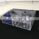 Factory Custom Plexiglass Lucite Big Large Clear Acrylic Storage Box Hinged Cover With 4 Small Case Suitcase thumbnail-2