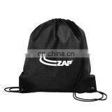 Black Drawstring backpack /Cotton folding shopping bag