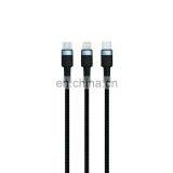 3 в 1 плетёный кабель, прочный и долговечный для iPhone, micro, type-c, usb кабеля