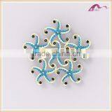 Fashion Beautiful Bulk Crystal Decorative Star Fish Brooch For Gifts thumbnail-2