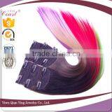Fashion Ombre Straight Synthetic Fiber Two Tone Color Easy Clips Hair Extension thumbnail-3