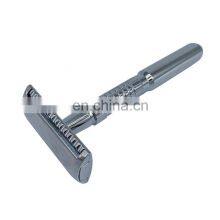 Classic Style Stainless Steel Metal Single Double Edge Blades Portable Facial Safety Razor For Men thumbnail-1