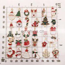 Mixed Christmas Charms Pendants Enamel Bracelet Party Home Metal Craft Decoration Tree Hanging DIY Jewelry Accessories thumbnail-3