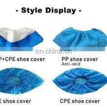 PP+CPE Coated Overshoes Blue+White Shoecover Medical Waterproof Shoe Cover thumbnail-4