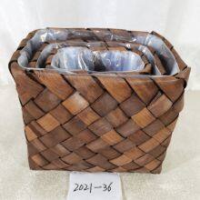 poplar Wood Flower Basket Storage Basket