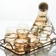 Wholesale Large Capacity Household Heat Resistant Cooling Fruit Tea Kettle Glass Water Pitcher Set