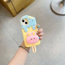 Cute Cartoon Bunny Expansion Stand Ice Cream Popsicle Shockproof Case Phone 11 12 13 14 15 Pro Max thumbnail-4