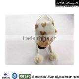 Hot Selling 100% Acrylic Knitted Earflap Hat With Jacquard Pattern In White