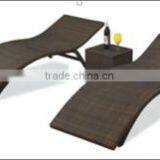 Patio Black Recliner Chair Outdoor Furniture Beach Rattan Sun Lounger With Arm thumbnail-2