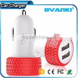 2016 new design tire shape 5V3.1A high quality and cheap mobile phone usb car charger with 2 ports for promotion china supplier                        
                                                Quality Choice