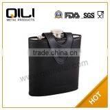 FDA 8oz Liquor Hip Flask With AZO Free Leather Case