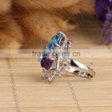 Mirror Polished White Rhodium Fashion Sterling Silver Jewelry Ring With Stock thumbnail-4