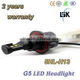 2 Years Warranty !! Hi/lo Beam G5 Led Headlight Super Brightness Auto Led H13 6000lm Headlamp With 6500k for More Safer thumbnail-2