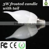 Unique Design 3W E14 Ceramic Frosted Candle Light LED Bulbs With Tail and 3 Years Warranty