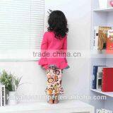 Wholesale Childrens Boutique Clothing 2016 Kids Girls Long Sleeve Dress Ruffle Clothes Baby Flower Print Sets Prisnickety Remake thumbnail-3