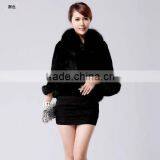 Rex14027 2014 Wholesale New Fashion Black Rabbit Fur Vest