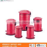 Red stainless steel trash can