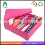Pink Oxford Underwear Storage Box With Lid thumbnail-1