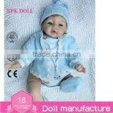 22inch Silicone Reborn Baby Doll Wholesale Fashion Doll Blue Handmade Doll Clothes Newborn Lifelike Doll thumbnail-4