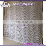 300*300cm White Factory Direct Sale European Style Wedding Backdrops Curtains With Water Wave Pleats thumbnail-1