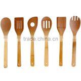 Cute Set Of 6 Bamboo Cooking Utensil With Holder Baking Bamboo Kitchen Tools thumbnail-2