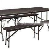 Outdoor Used 6FT Folding in Half Table With Rattan Design thumbnail-3