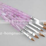 6XACRYLIC HANDLE NAIL ART TIPS SABLE BRUSHES SET HN744