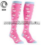 Fashion Red Double Monkey Lovely Girl Knee High Socks thumbnail-2