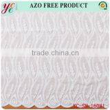 Fashion White Contracted Three-dimensional Strip Leafy Patterns 100% Cotton Fabric Embroidery