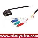 Scart Plug to 3x Rca Component Rgb Cable