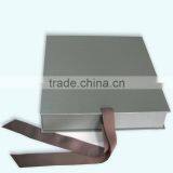 Nice Quality Luxury High-end Silver Folding Box With Ribbon