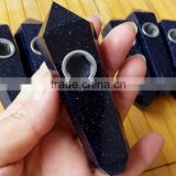 Wholesale blue sand stone crystal smoking pipes