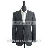 2014 Top Quality 100% Wool Smoke Grey Plaid Men Suits Made in China thumbnail-1