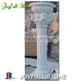 Granite Big Pedestal Planter, Yellow Granite Flower Pot With Column Pedestal thumbnail-3
