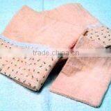 100% Cotton Terry Towels With Fabric Trim thumbnail-1