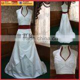 Popular White and Red Organza Wedding Dress With Bead thumbnail-1