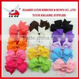 2015 hot selling grosgrain ribbon baby boutique hair bows with clips for hair bows