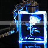 2016 Hot New Products Personal 3d Laser Crystal Keychain