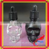 Custom Glass Bottle for Black Essential Oil Bottle With Skull Shape Glass Dropper Bottle for E-juice thumbnail-2