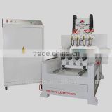 4 axis four rotary device do with 4 wood cylinder together cnc router machine CC-M1212BG4