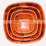 Cheap Square Shaped Party Need Basic Red Woven Salad Nut Wooden Bowl Set thumbnail-2