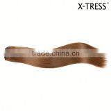 20inch medium chestnut brown 6color 100g silk straight pereuvian Most popular OEM quality remy human hair weft extensions