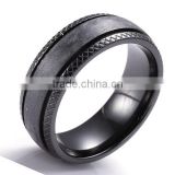 new style of black zirconium wedding band ,8mm,scratched,comfort fit