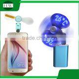 2 in 1 Adjustable Led Light Temperature Foldable Portable Otg Mini Usb Micro Pocket Fan for Tablet Mobile Phone Power thumbnail-2