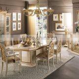 Italian Wooden Rectangle Dining Table With Upholstery Dining Chairs And Display Cabinet/Side Board And Mirror(MOQ=1 SET) thumbnail-1