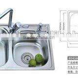 SS201/SS304 Double Bowl Kitchen Sinks 8043A thumbnail-1