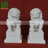 White Marble Fu Dogs Statue thumbnail-1