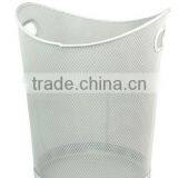 Metal Round Bin Can Be Used As Trash Can/ Waste Receptacle or Storage for Your Bathroom Bedroom Home Office Closet, Decorative. thumbnail-1