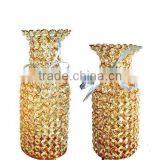Best Selling High Quality Golden Crystal Beads Decorative Flower Vases thumbnail-1